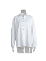 Bornladies 100% Cotton Spring Summer Versatile Lazy Casual Shirt Women's Fashionable Solid Color Loose Shirt Cardigan Shirt