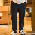 Maden Slight Stretch and Wrinkle-resistant Casual Pants for Men Straight Tapered Pants Male Fall Blazer Trousers Khaki Color