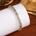 RAKOL 18K-Gold-plated X-shaped Full Zircon Bracelet For Women High Quality Cross Niche Design Luxury Wedding Party Jewelry
