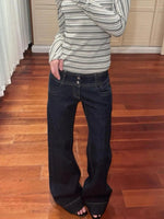 American Retro Low Waist Wide Leg Jeans Women's Summer Autumn Loose Drapey Tall Extended Length Hot Girls Wide Leg Pants