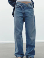 DFCF American Style Vintage Washed Jeans Women Y2k Streetwear Fashion High Waist Loose Wide Leg Pants 2025 New Casual Jeans