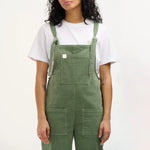 Women's Corduroy Overalls Solid Color Square Neck Pants Jumpsuit with Front Pockets Casual Streetwear