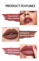 1pcs Waterproof Matte Velvet Lip Glaze Moisturizing Long Lasting Non-stick Cup Not Easy To Fade Lip Gloss Lipstick Makeup
