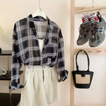 2024 New Red Black Checkered Long Sleeve Sunscreen Shirt for Women's Spring and Autumn, Loose and Lightweight Shirt Top Outer