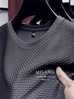 Summer men's comfortable, breathable, sporty round-neck short-sleeved top and ice silk quick-drying men's T-shirt