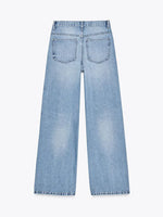 DFCF American Style Vintage Washed Jeans Women Y2k Streetwear Fashion High Waist Loose Wide Leg Pants 2025 New Casual Jeans