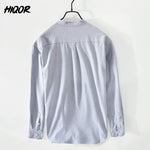 HIQOR Men's Shirt 100% Cotton All-match Long Sleeve Tops 2025 Spring Summer Solid Color Shirts Man Casual Blouses Streetwear Men