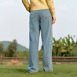 Semir Jeans Women Frayed Wide-Leg Pants Leg-Straightening 2024 Winter New Flare Pants Hong Kong Style Denim Trousers