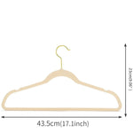 43CM Seamless Flocking New Golden Hook Flocking Hanger Dry and Wet Wardrobe Storage Adult Magic Hanger
