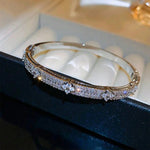 2025 New Four Leaf Flower Cube Zirconia Bracelet for Women Office Party Friends Gift    Jewelry Accessories