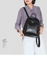 New Oil Wax Cowhide Women Rucksack Single Shoulder Bags Simple Fashion Knapsack  Grils School Daypack Genuine Leather Backpack