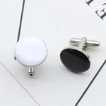 Delicate Jewelry Men's Cufflinks Enamel Crystal Round Wedding Party Cufflink French Shirt Cuff Buttons Boyfriends Gift 2023