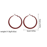 Ankela Red Big Round Hoop Earrings for Women Trendy Simple Hyperbole Geometric Circle Huggie Loop Jewelry Brincos Bijoux Gift