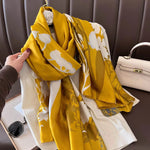 180*90cm Luxury Brand Spring Summer Autumn Women Clothing New Fashion Color matching printed silk scarf lady popular turba