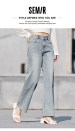 Semir Jeans Women 2025 Summer Cooling Wide Leg Pants Tencel Loose High Waist Comfortable Trousers