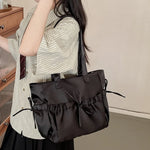 Trendy Bowknot Handbag Shoulder Bag Large Capacity Casual Tote Bag Underarm Bag Daily Commuting Bag Travel Beach Bag