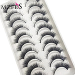20 Style 10 Pairs Natural 3d Mink Lashes Soft False Eyelashes Cross Messy Dense Eye Lashes Extension Makeup Faux Cils Maquillaje