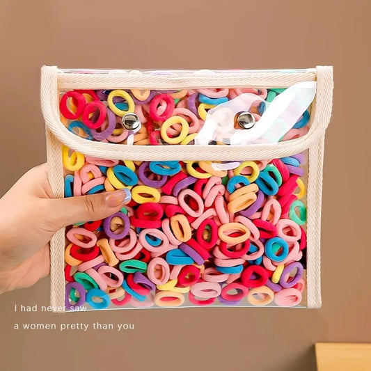 200/400pcs Cute Colorful Small Hair Bands For Little Girls Ponytail Holder Hair Tie Rubber Band Mini Hair Ring Hair Accessories