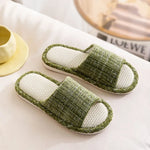 2024 New Women's Fashion Home Linen Couple Slippers Breathable Home Shoes Moisture Absorbing Anti slip Cotton Linen Slippers