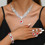 Elegant Bridal Jewelry Set Necklace Earrings with Sparkling Rhinestones Perfect for Weddings Parties