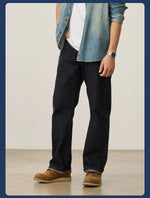 SIMWOOD High Standard 2025 Autumn New Loose Tapered 14.3oz 100% Cotton Selvedge Denim Pants Men High Quality Plus Size Jeans