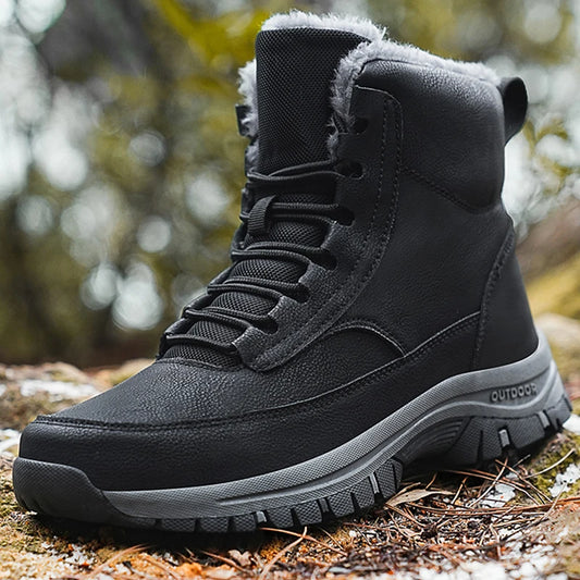 Winter Men Snow Boots For Men keep Winter Warm Fur Plus Retro hiking Boots Leisure Comfort Vintage Style mountain Boots Men shoe