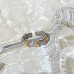 Fashion Letter X Cross Open Ring for Women Girls Clear Geometric Zircon Engagement Rings Wedding Party Jewelry