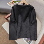 Fashionable Chinese Style Jacquard Shirt Jacket Women's Top Round Neck Long Sleeve Lace-up Buckle Vintage Loose Blouse Coat