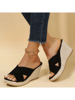 2024 Summer New Fashion Wedge Casual Waterproof Platform Platform Slippers Thick Sole High Heel Sandals for Women