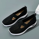 Women Sneaker Mesh Breathable Causal Women Shoes Antislip Flat Knitted Shoes Soft Bottom Slip On Tennis Shoes