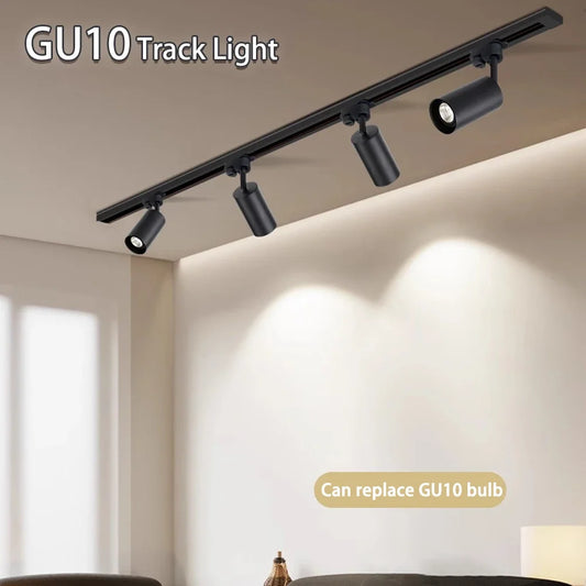 Full Set Track Light Led Ceiling Rail Lights Replaceable GU10 Light Source Spotlight for Living Room Bedroom Led Spot Track Lamp