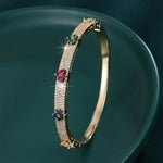 2025 New Four Leaf Flower Cube Zirconia Bracelet for Women Office Party Friends Gift    Jewelry Accessories