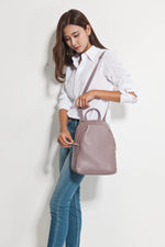 Zency Charm Women Pure White Backpack 100% Genuine Leather Anti-theft Button Elegant Female Travel Knapsack Shoulder Bag Pink