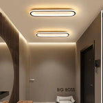 LED Modern Ceiling Light Oval Black Corridor 40/60/80CM Lamp For Bedroom Gallery Porch Living Room Hotel Indoor Lighting Fixture