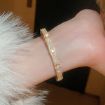 ENSHIR Four Leaf Flower Inlaid Zircon Bracelet For Women Girls Delicate Elegant Jewelry Wedding Party Wholesale