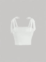 Solid Tie Shoulder Ruched Wide Strap Slim Fit Crop Top for Women Summer 2024 Y2K Clothes Pink Backless Cami Top Streetwear