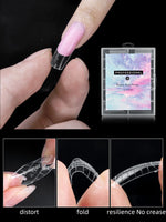 120 Pcs/Set Clear Dual Forms False Nails Full Cover Quick Building Gel Mold Tips Nail Extension Molds Upper Forms For Nails Tips