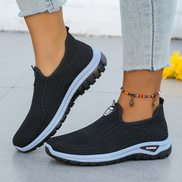 Women's ladies shoes Breathable Flying Woven Slip-On Sneakers shoes woman 2025, women's sneakers. csale shoes with free shipping