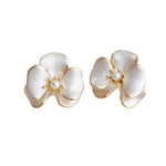 Pearl Flower Geometric Stud Earrings For Women Girls Trendy Elegant Sweet Exquisite Romantic Wedding Bride Jewelry Gifts