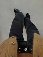 Patchwork Leopard Star Metal Rivet Jeans Y2k Denim Pants Women Female Baggy Dragging Hip High Street 2025 Casual Trousers