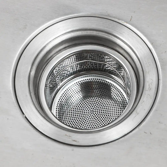 Sink Stainless Steel Strainer Stopper Kitchen Waste Plug Sewer Bathroom Floor Drain Hair Filter Basket Anti-Blocking Accessories