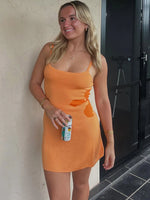 JULISSA MO Knit Print Vacation Sexy Backless Women Dress Blue Spaghetti Strap Mini Dress Female Summer New Casual Beachwear 2025