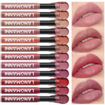 12 Color Matte Lipstick Pencil Waterproof Long Lasting Non-Stick Cup Lip Stain Tint Cosmetic Nude Lipstick Pen Makeup Maquillage