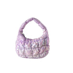 Korea Pleated Silver Cloud Bag 2024 fashionable Armpit Mini Handbag Ruched Designer Tote Bag Solid Color Top Handle Bags