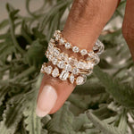 Simple Women's Ring Minimalist Gold Color Geometry Cubic Zirconia Stacking Rings Finger Accessories Female Jewelry Gifts R018