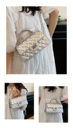 Women's Small Crossbody Bag Single Shoulder Handbag with Chain Strap - Mini Purse for Casual Daily Evening Use