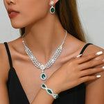 Elegant Bridal Jewelry Set Necklace Earrings with Sparkling Rhinestones Perfect for Weddings Parties