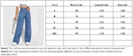 Fashion retro blue jeans women y2k High street baggy straight pants High waisted all-in-one slim pants