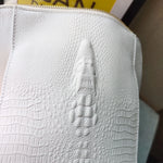 Zency 100% Genuine Leather Pure White Knapsack Ladies Crocodile Pattern Women Backpack Fit A4 Magazine Laptop