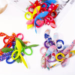 100Pcs/bag Ladies Lovely Rabbit Ear Hair Cord Wave Point Flower Print Cloth Art Hair Rope Hair Accessories